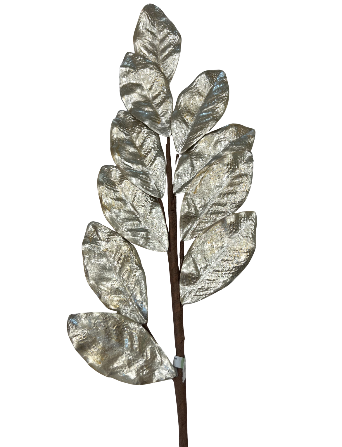 30" Glitter Metallic Magnolia Leaf Spray