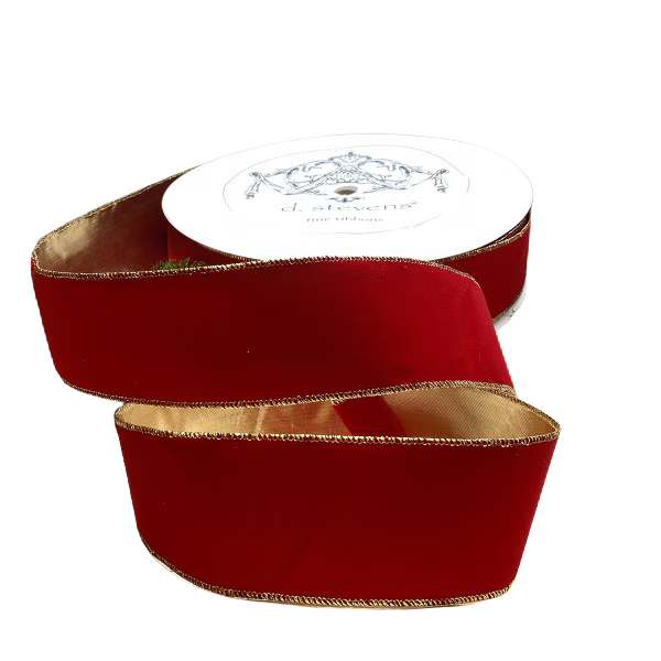 2.5" x 100yds velvet gold back weather resistant, red