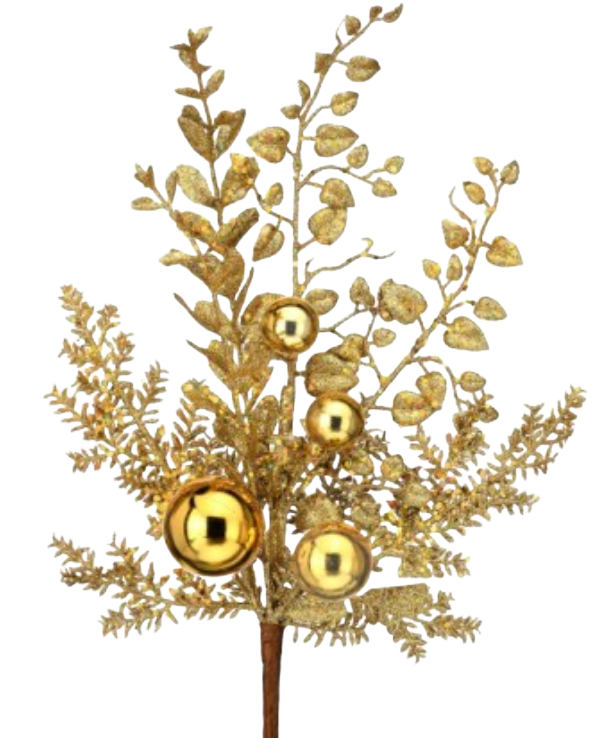 18" Glitter Ball Berry Spray