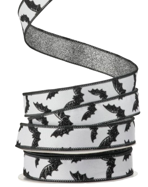 1" x 10Y Bat Glitter Ribbon