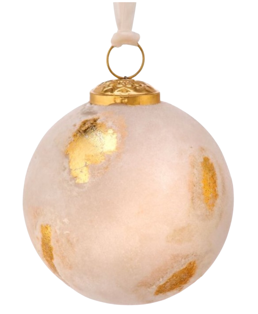 4" Glass Ball Ornament with Velvet Overlay