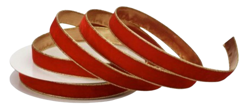 1" X 20Y Wired Velvet Ribbon with Metallic Edge