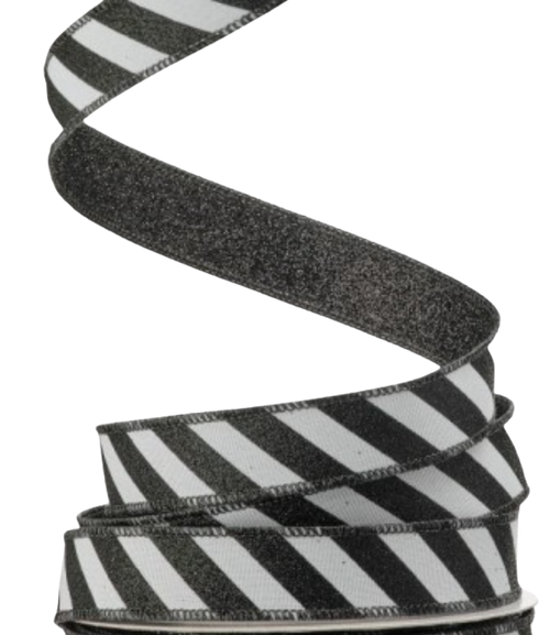 1" x 10Y Glitter Stripe Halloween Ribbon