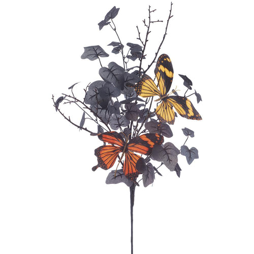 26" Butterfly & Ivy Spray - Orange/Black
