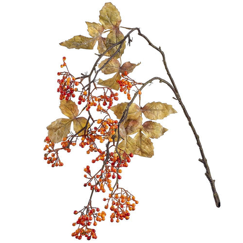 31" Berry Hanging Spray - Orange