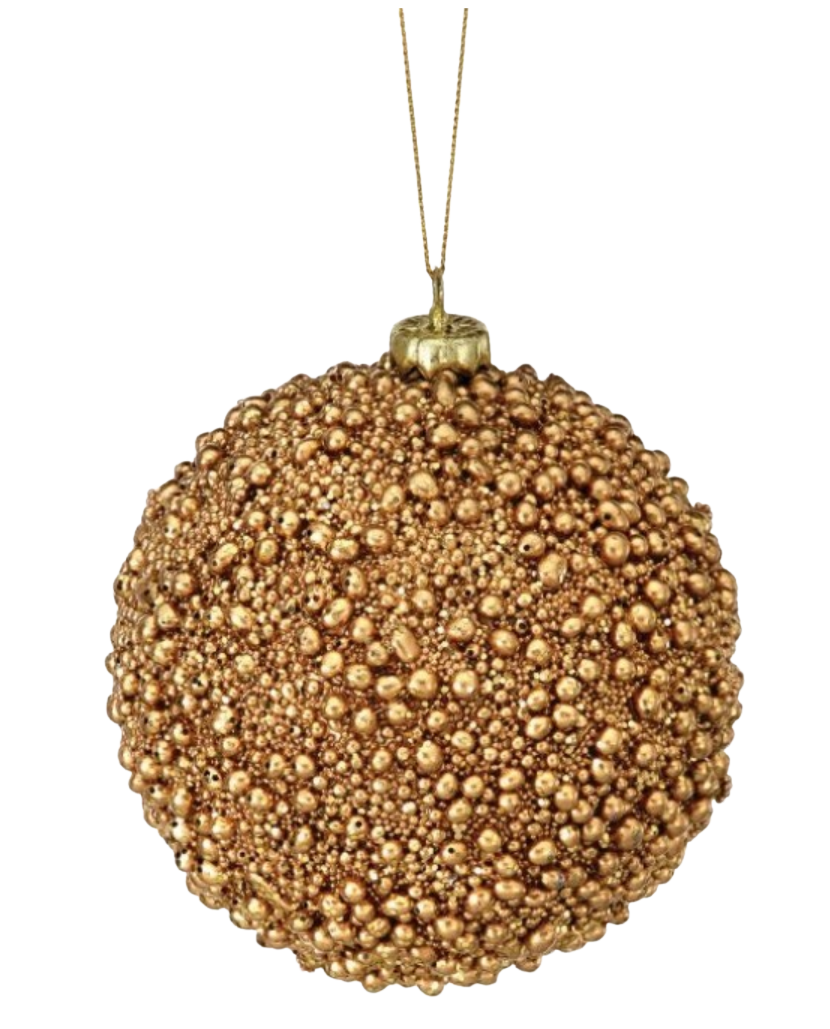4" Glitter / MTLC Mini Bead Ball Ornament