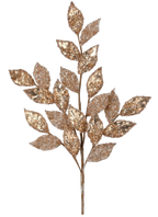 27" Metallic  Beaded Leaf Spray