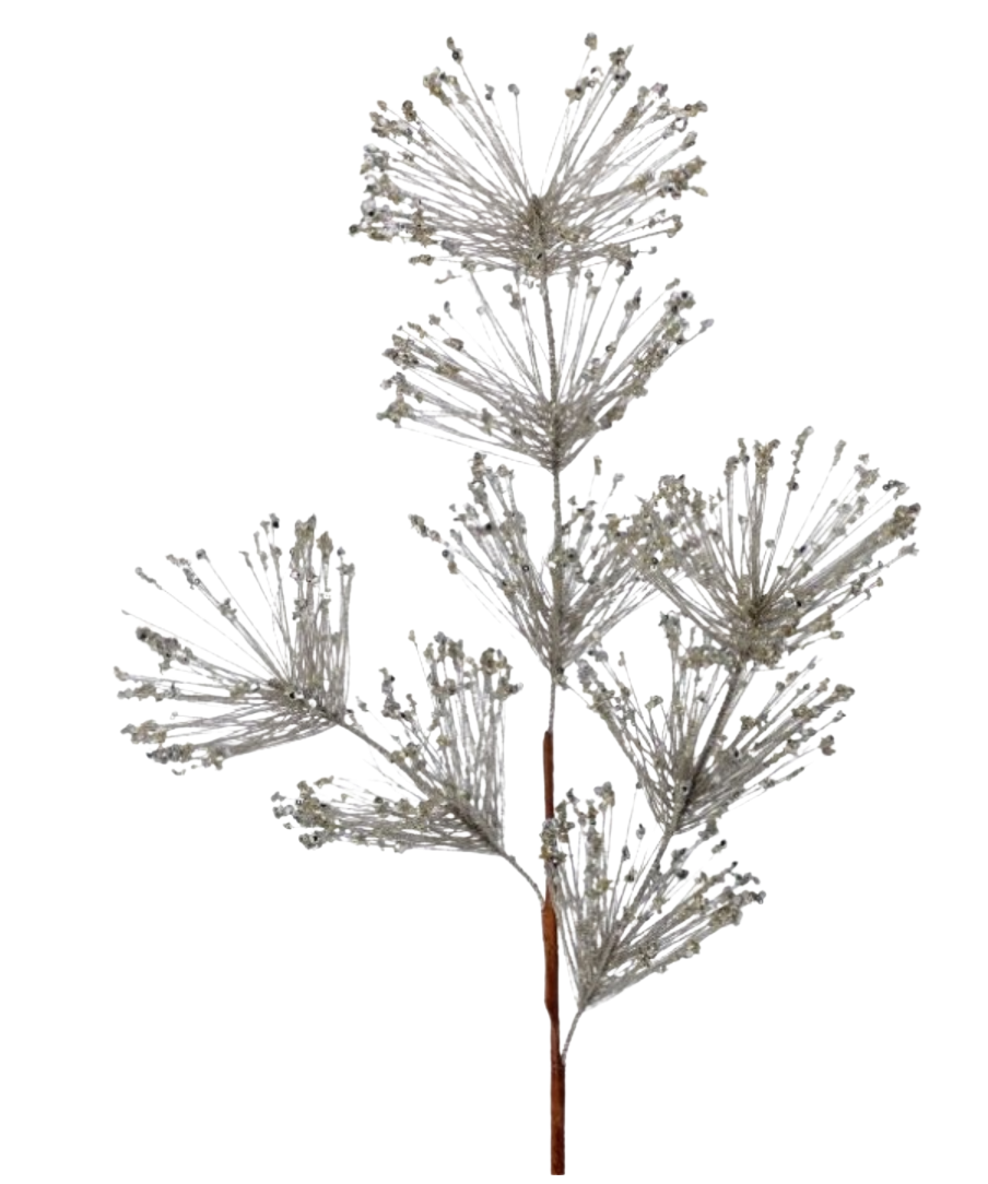 30" Sequin Tip Glitter Pine Spray