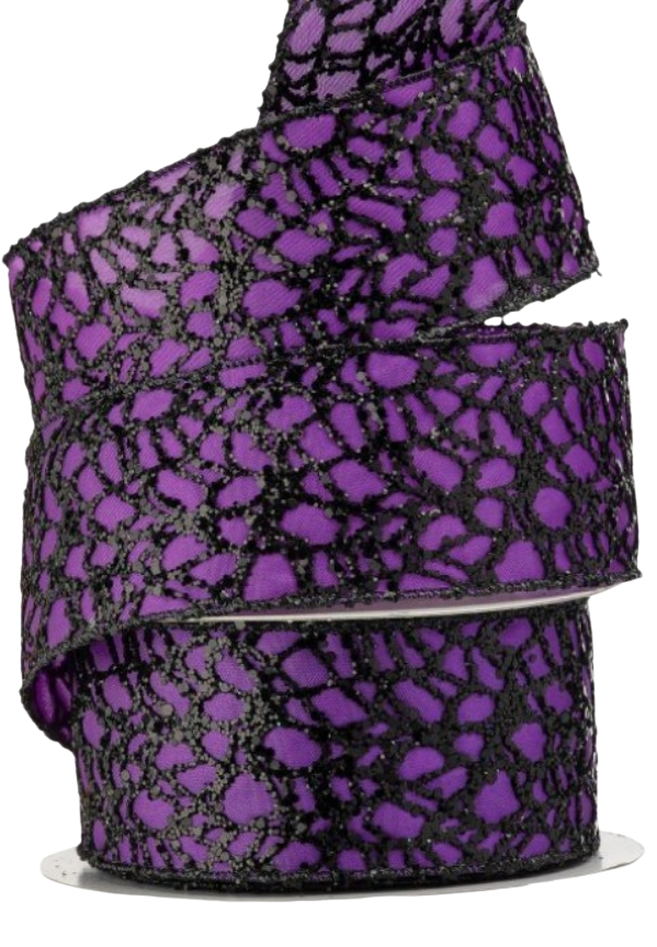 2.5" x 10Y Glitter Web Dupion Ribbon