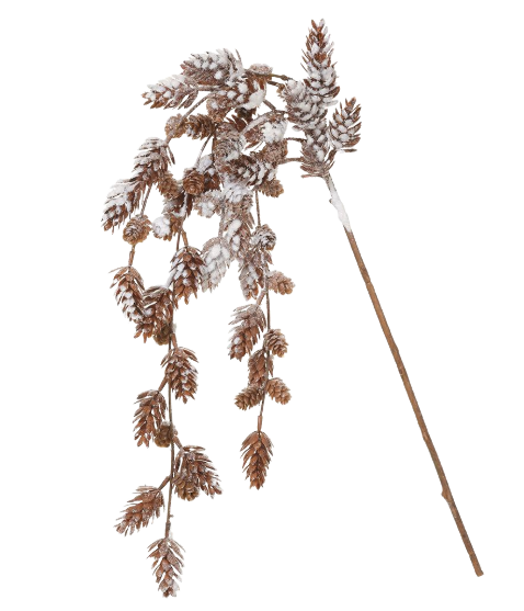 35" Snow Pine Cone Hang Spray