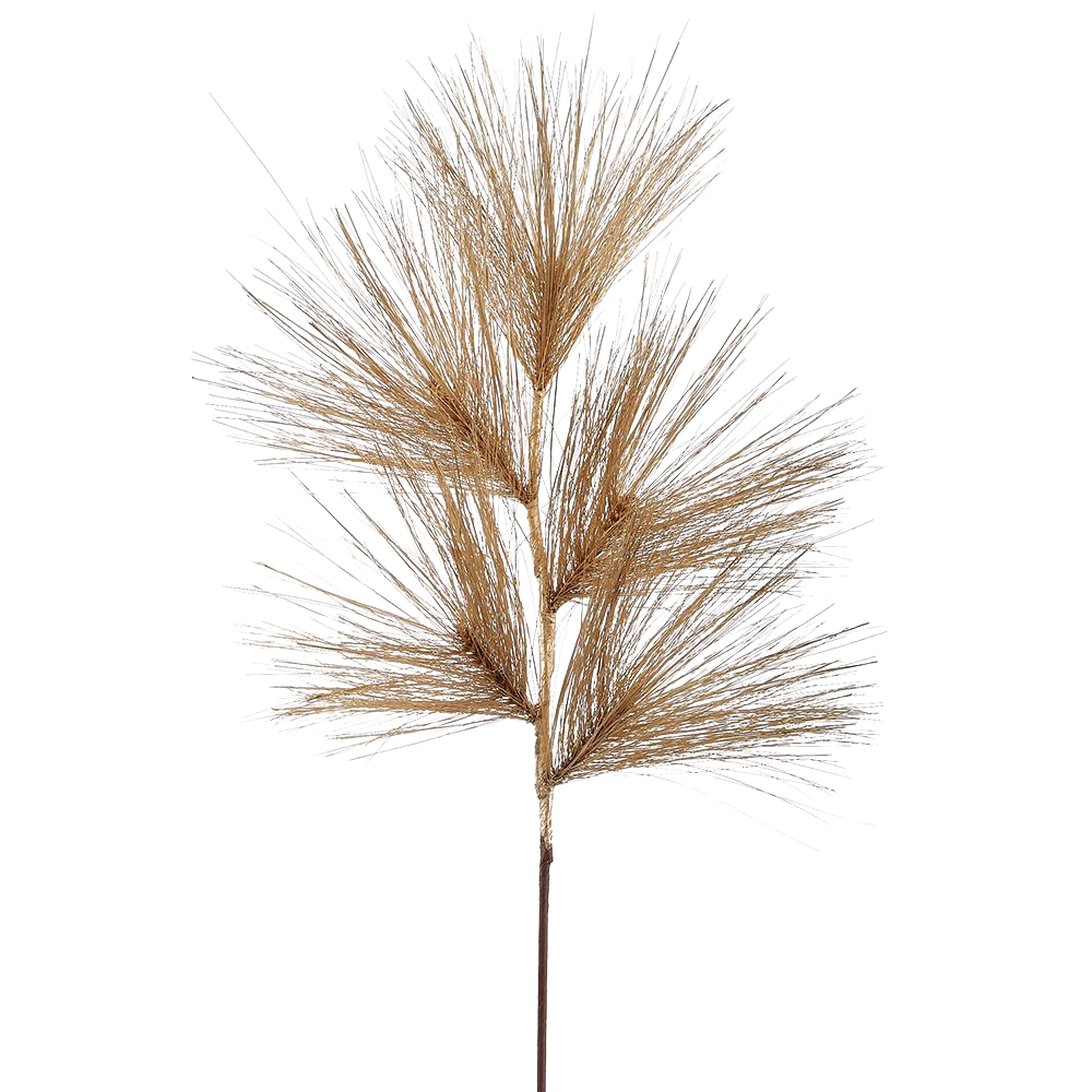 30" Long Needle Pine Spray  Gold