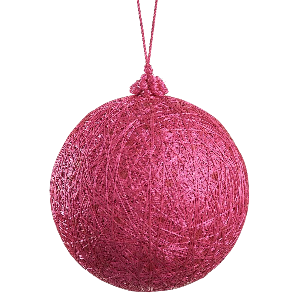 5" Cotton Zig-zag Ball Ornament Beauty