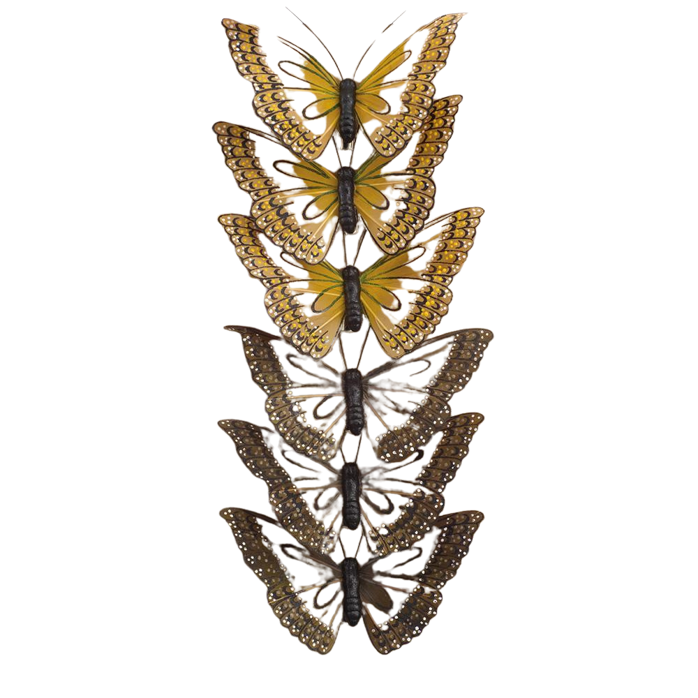 1.5"Hx6"Wx12"L Butterfly With Clip x6 in Box Brown