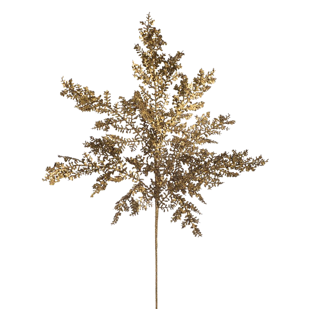 30" Glittered Juniper Spray  Gold Copper