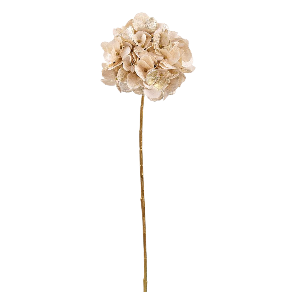26.5" Metallic Lace Hydrangea Spray Gold