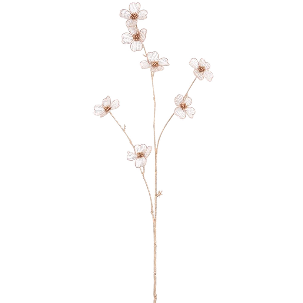 30" Beaded Blossom Spray  Rose Gold