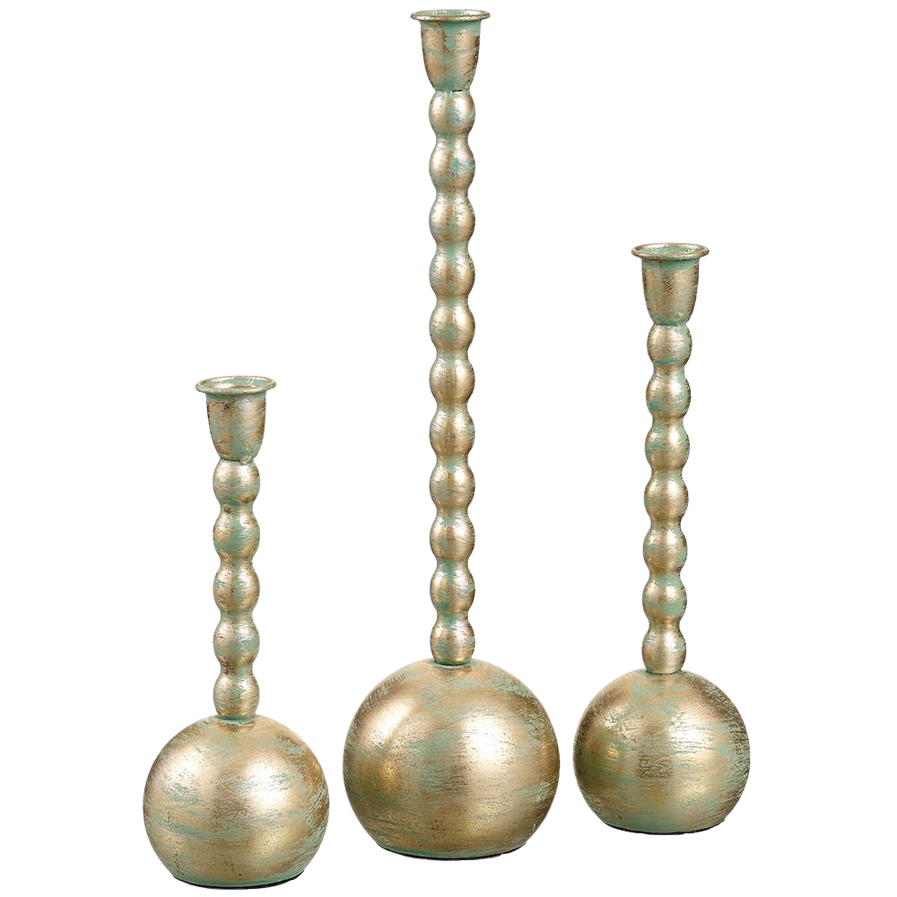 10"-17.5" Metal Taper Holder (3 ea/set) Gold Teal