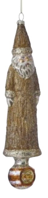 9" GLS Forest Santa Finial Ornament 2/AST