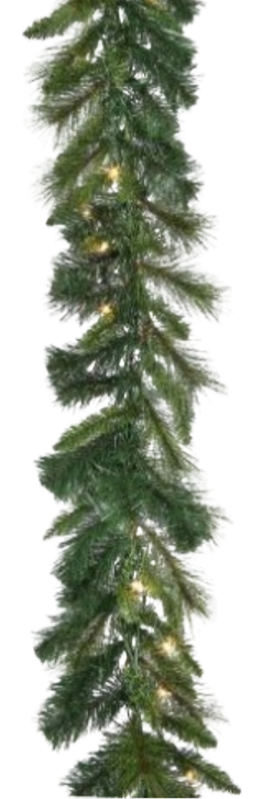 9' X 14" LIT BELGIUM MIX GARLAND