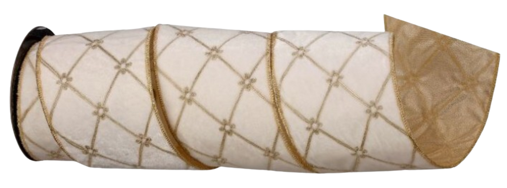 4" X 5Y Tufted Velvet with Jewel Ribbon