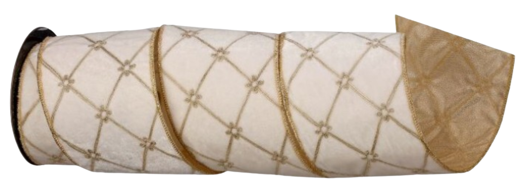 4" X 5Y Tufted Velvet with Jewel Ribbon